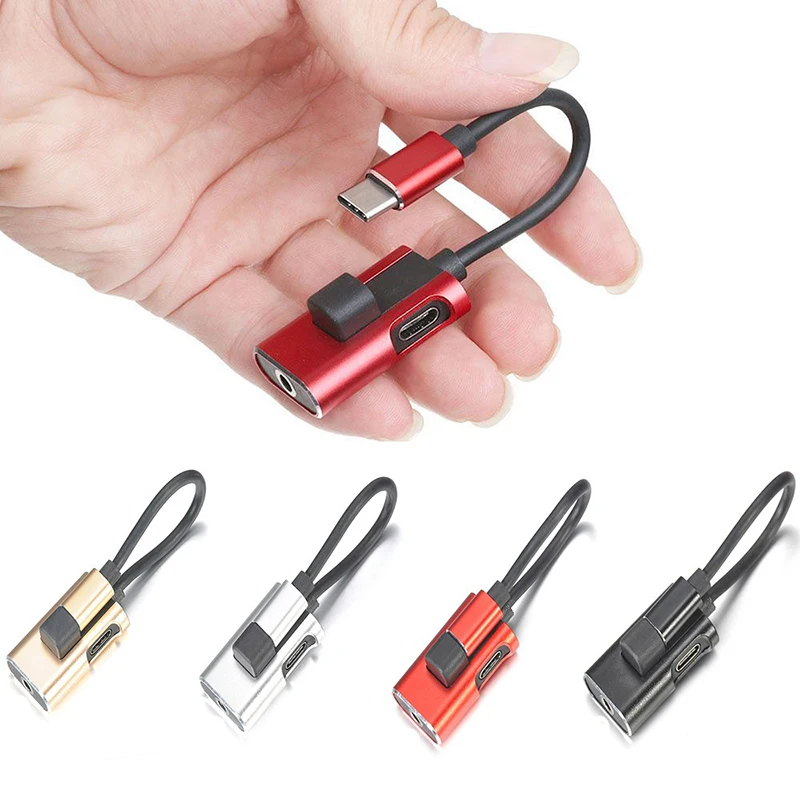 2 in 1 USB 3.1 Type C to 3.5mm Audio Type-C Aux Jack Adapter cable Data Transmission Converter |