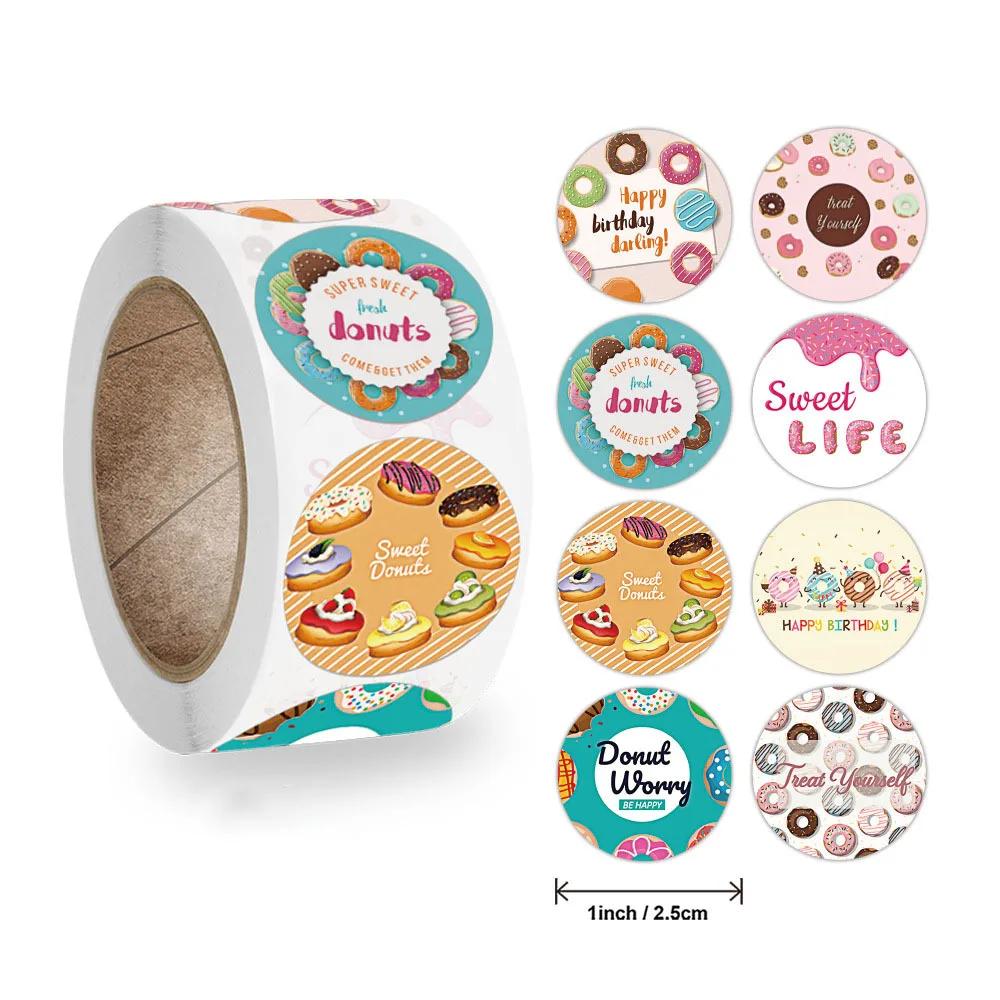 500 шт Мультяшные стикеры &quotДень рождения&quot для детей бумажную этикетку вечерние