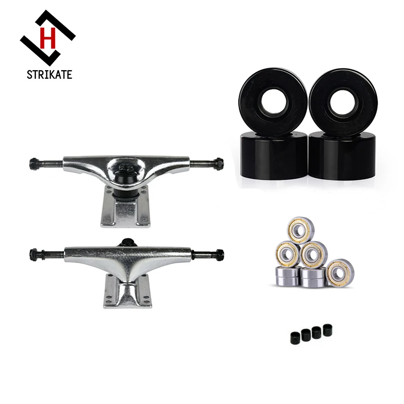 STRIKATE 5 дюймов скейтборд колеса тележки никели мост с 56X34mm Серебряный