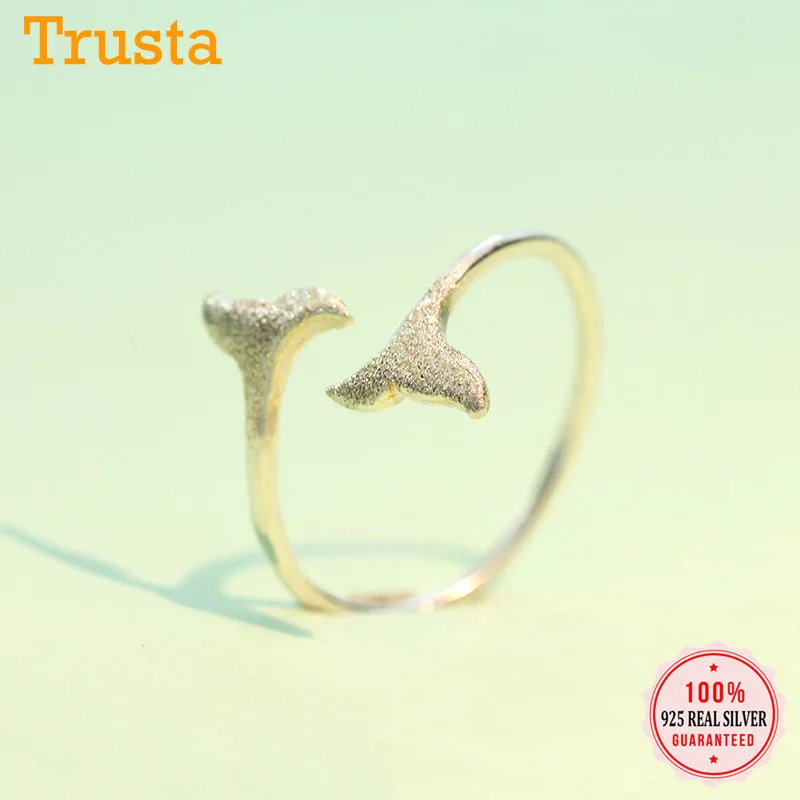Trusta, новинка, 925 пробы, серебро, модные женские кольца с хвостом русалки, размер 5, 6, 7, прекрасный подарок для девушек-подростков DS586