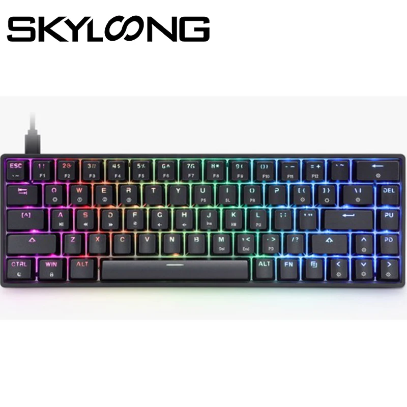 

SKYLOONG GK68s мини-игра с механическим проводным режимом/Bluetooth-режимом 68key, языковая наклейка для ПК, Gateron для планшета/ноутбука/настольного компь...