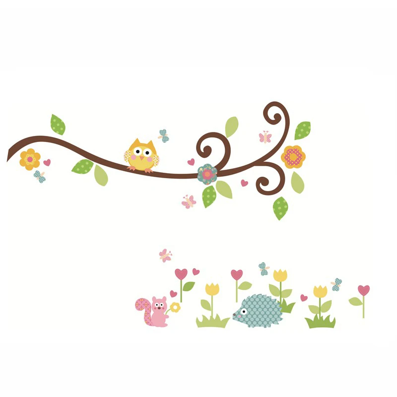 Виниловые наклейки на стену в детскую комнату с рисунком совы | Дом и сад