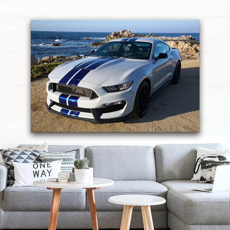 Ford Mustang Shelby GT350 Настенные обои с изображением мышечной машины плакаты и принты