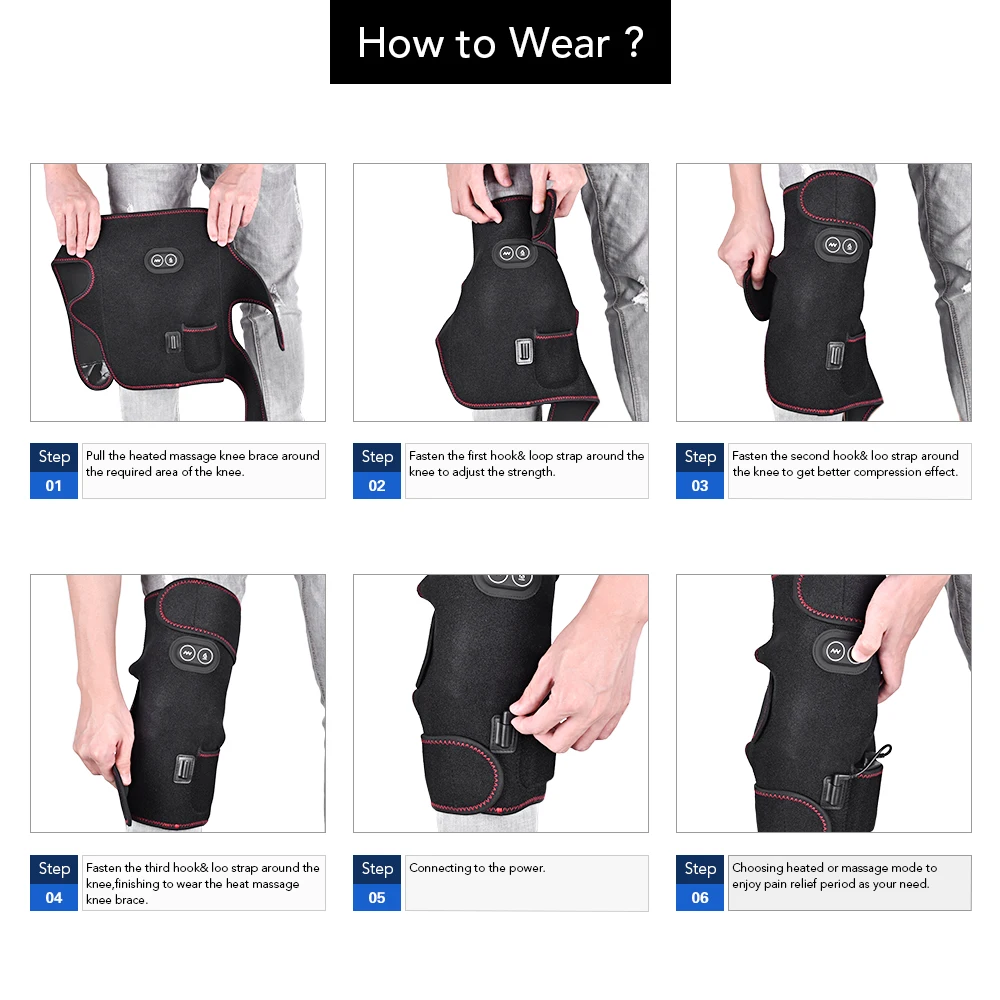 Наколенники с подогревом 1 пара перезаряжаемый поддерживающий бандаж для