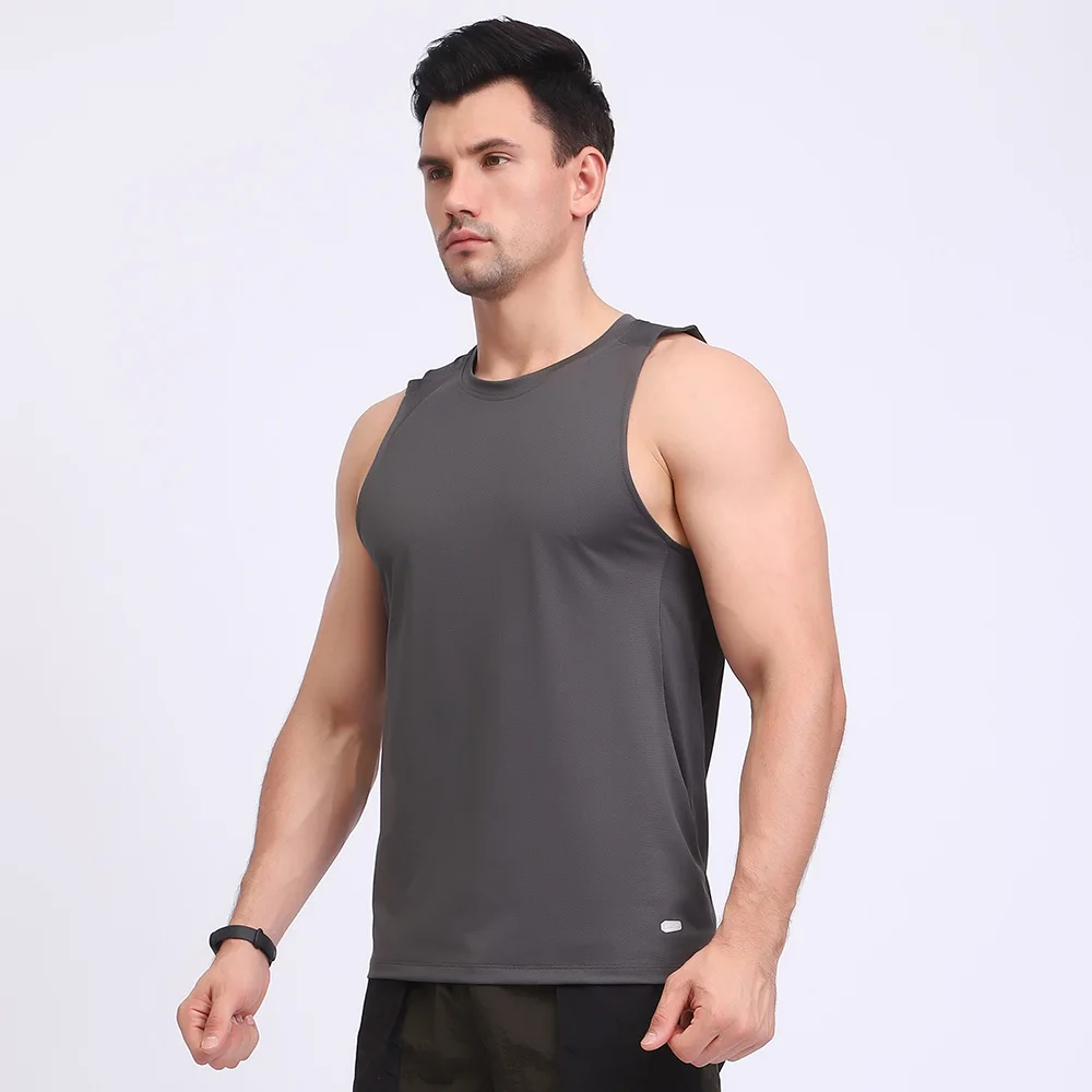 Compression Tank Top Men Summer Sport Sleeveless Vest Stretch Quick Drying Tight Running Vest Fitness Gym Training Sports Vest