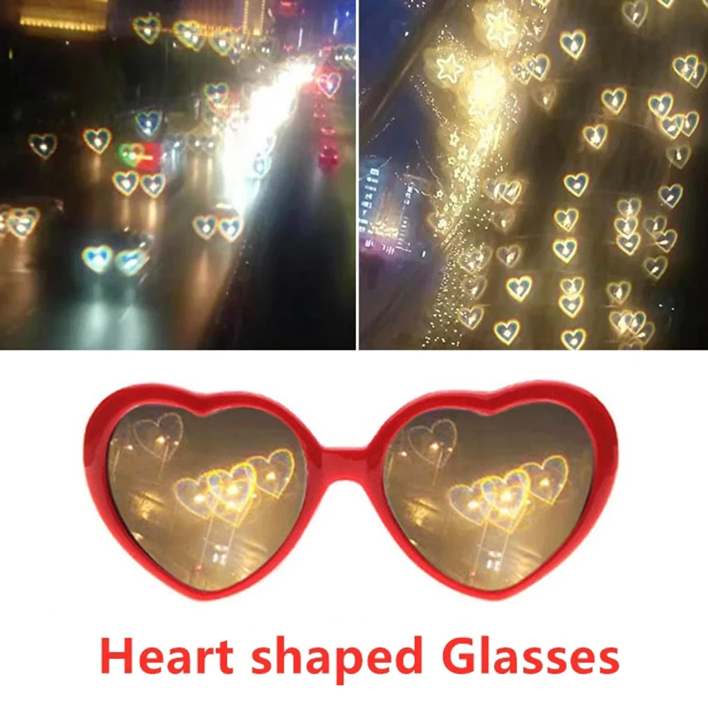 

New Heart-shaped Lights Become Love Special Effects Glasses Love Glasses At Night Net Red Glasses Fashion Sunglasses