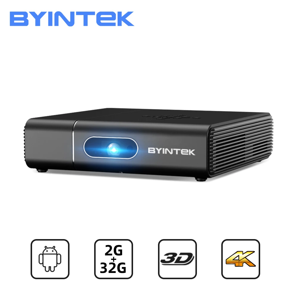2021 Новый BYINTEK U30 DLP Мини 3D для приставки Android Smart Wifi проектор 300 дюймов Портативный