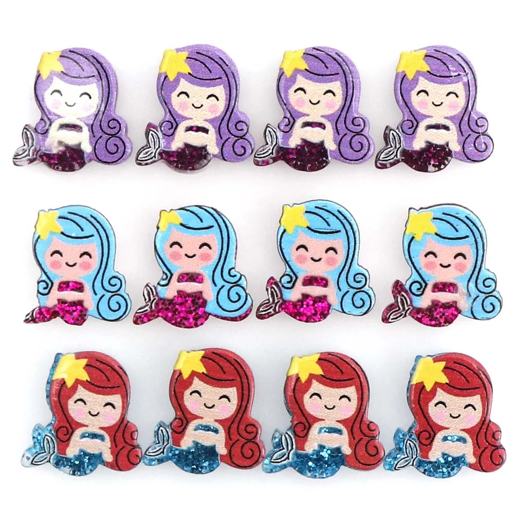 Новинка 10 шт. Кабошон из смолы Милая Мини Русалка плоская спинка для скрапбукинга