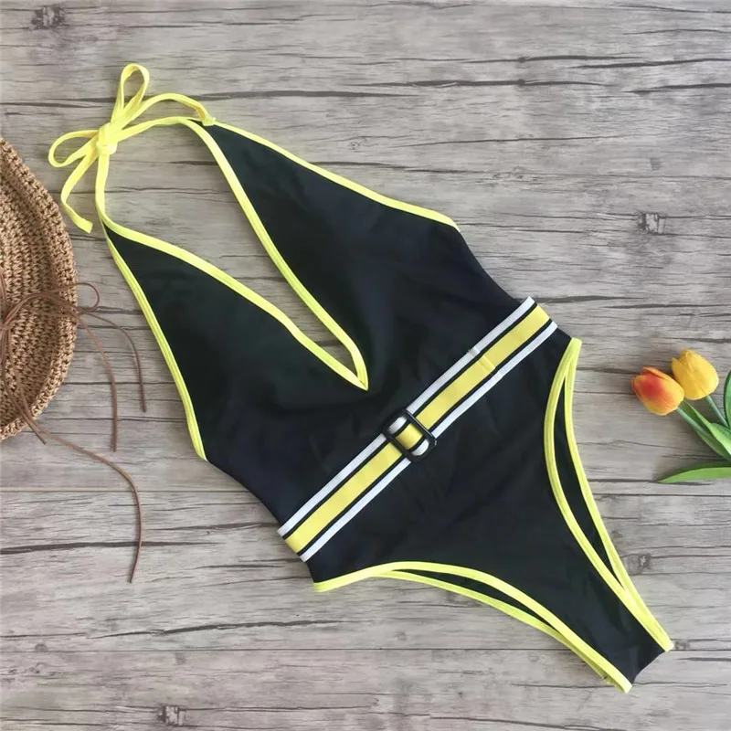 Новинка 2021 женский купальный костюм черный сексуальный купальник с узким поясом