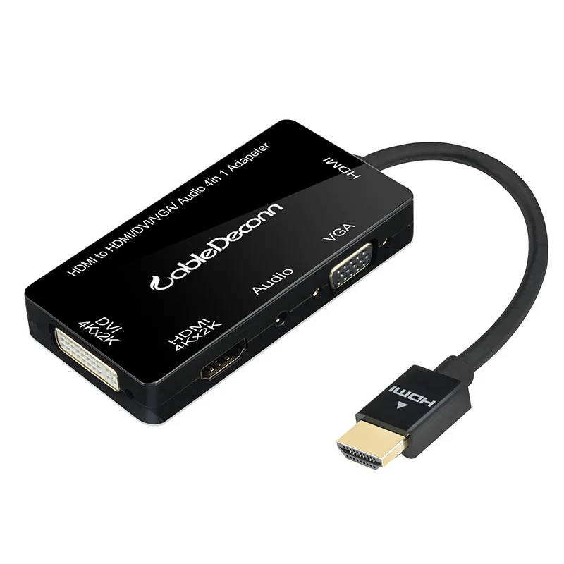 

4 in1 HDMI-compatible Splitter to VGA DVI Audio Video Cable Multiport Adapter Converter for PS3 HDTV Monitor Laptop