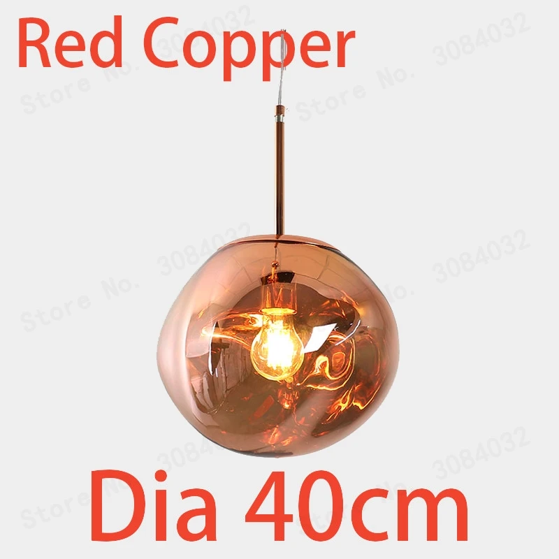 Coppe rDia40cm BDBQBL Новинка стеклянные подвесные светильники Dia28/40 см медь/золото/серебро подвесной светильник E27 креативный подвесной светильник для спальни - Цвет корпуса: Coppe rDia40cm