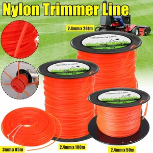 Леска садовая для стрижки травы, инструмент из нейлоновой веревки, проволочный принадлежности для газона, квадратный, 100240 м, 2,4 мм