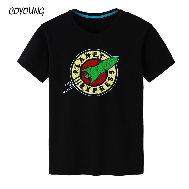 COYOUNG-camisetas a la moda para hombre, camisa de manga corta con estampado de Planet Express, 100% algodón, envío gratis