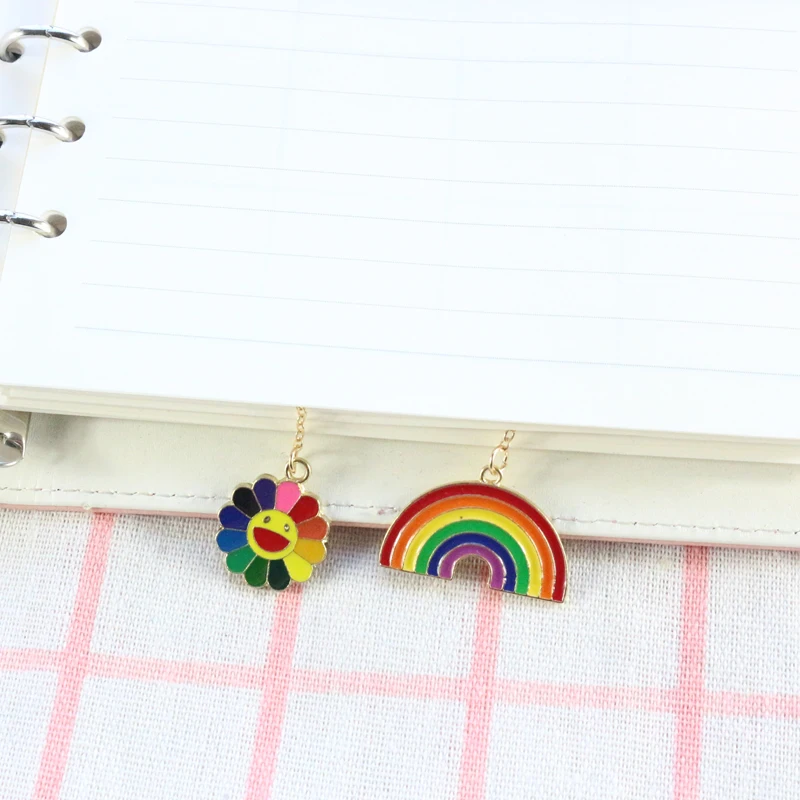 Domikee милые конфетные металлические школьники Висячие вкладки для книги kawaii