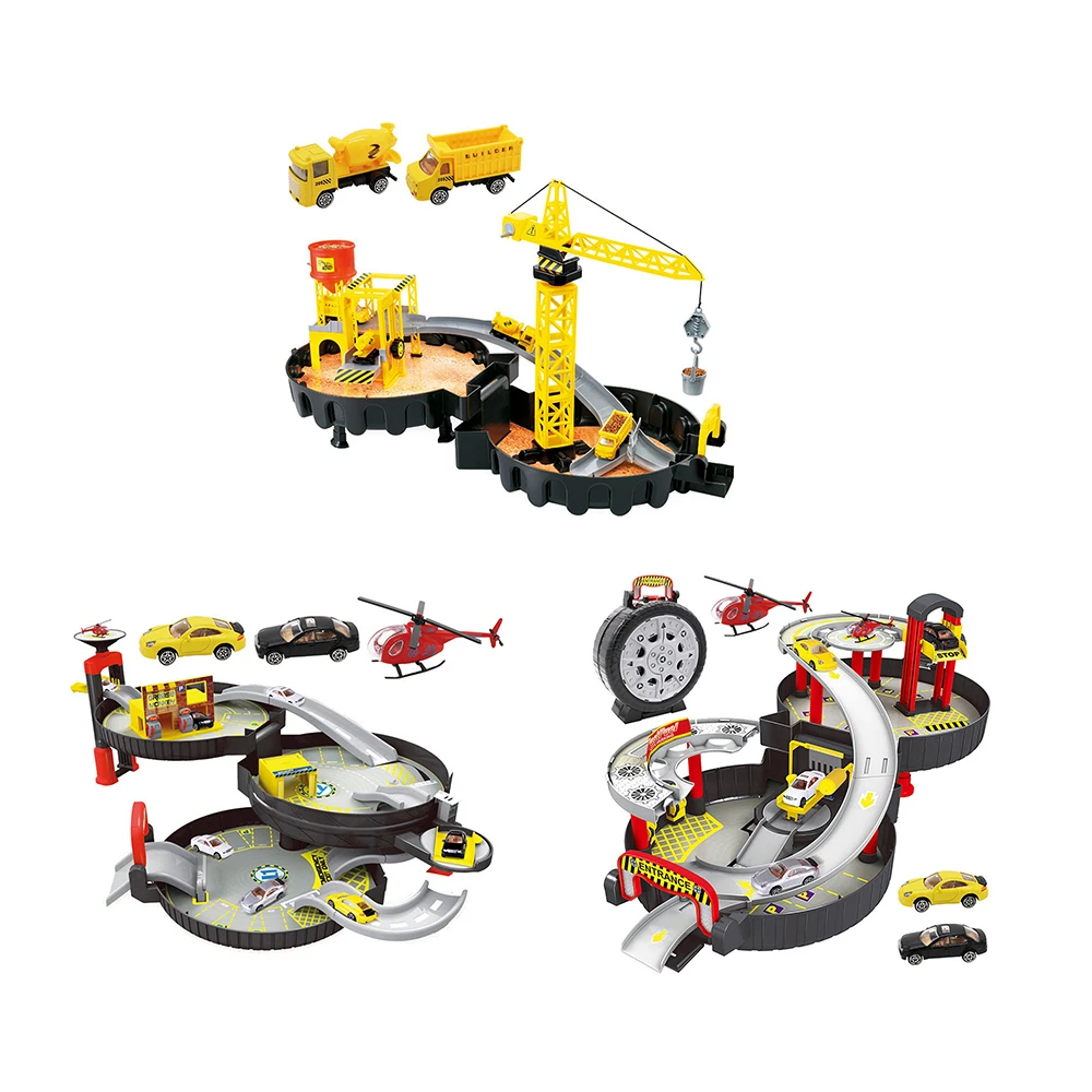 Спиральные ролевые дорожки для машин детей город парковки игрушечный гараж