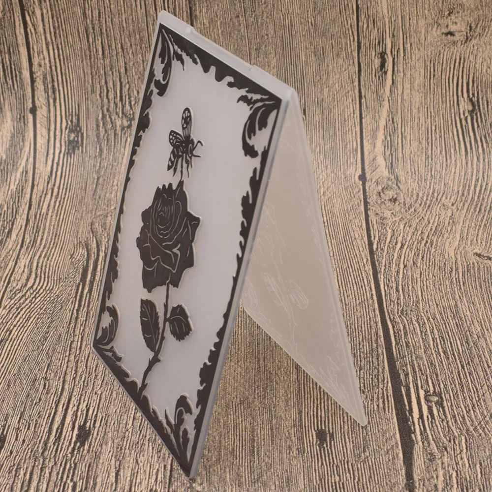 Роза цветы пчела пластиковые папки для тиснения Трафарет Шаблон изготовления