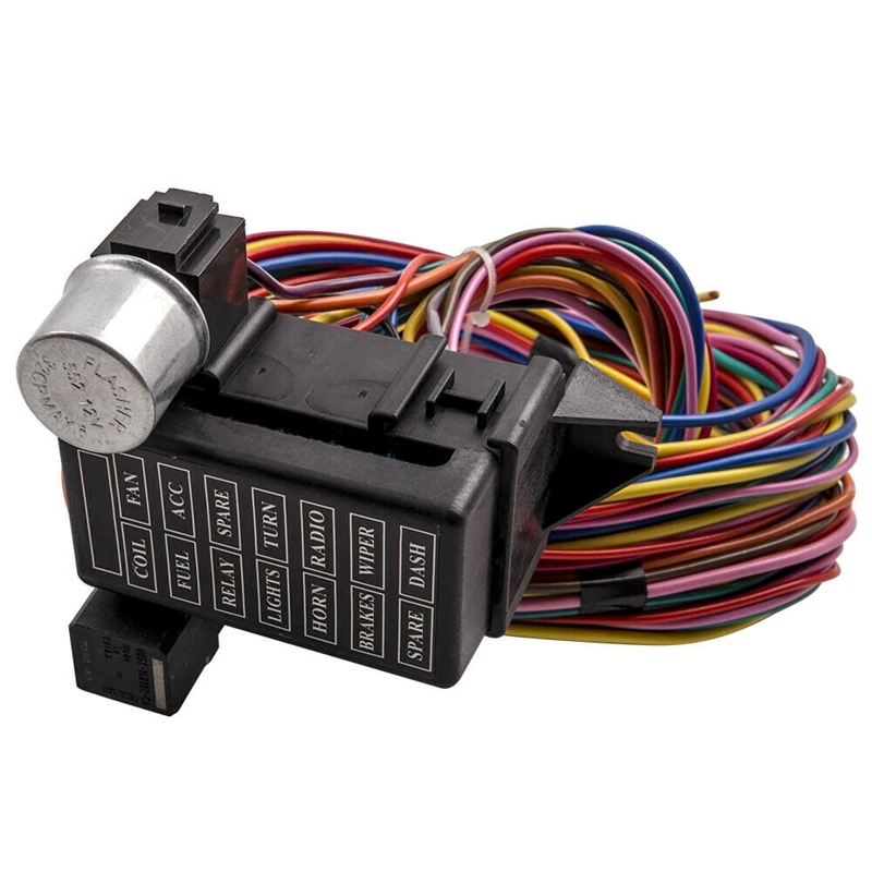 

12 Circuit Wiring Harness Universal GXL Street Rod Wiring Harness 12 Fuses