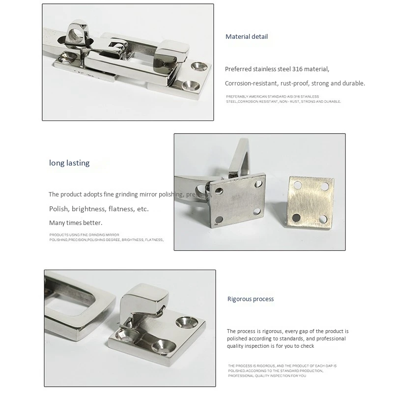

Marine Grade Stainless Steel 316 Boat Deck Locker Anti-Rattle Latch Clamp Marine Hardware Boat Yacht Accessories