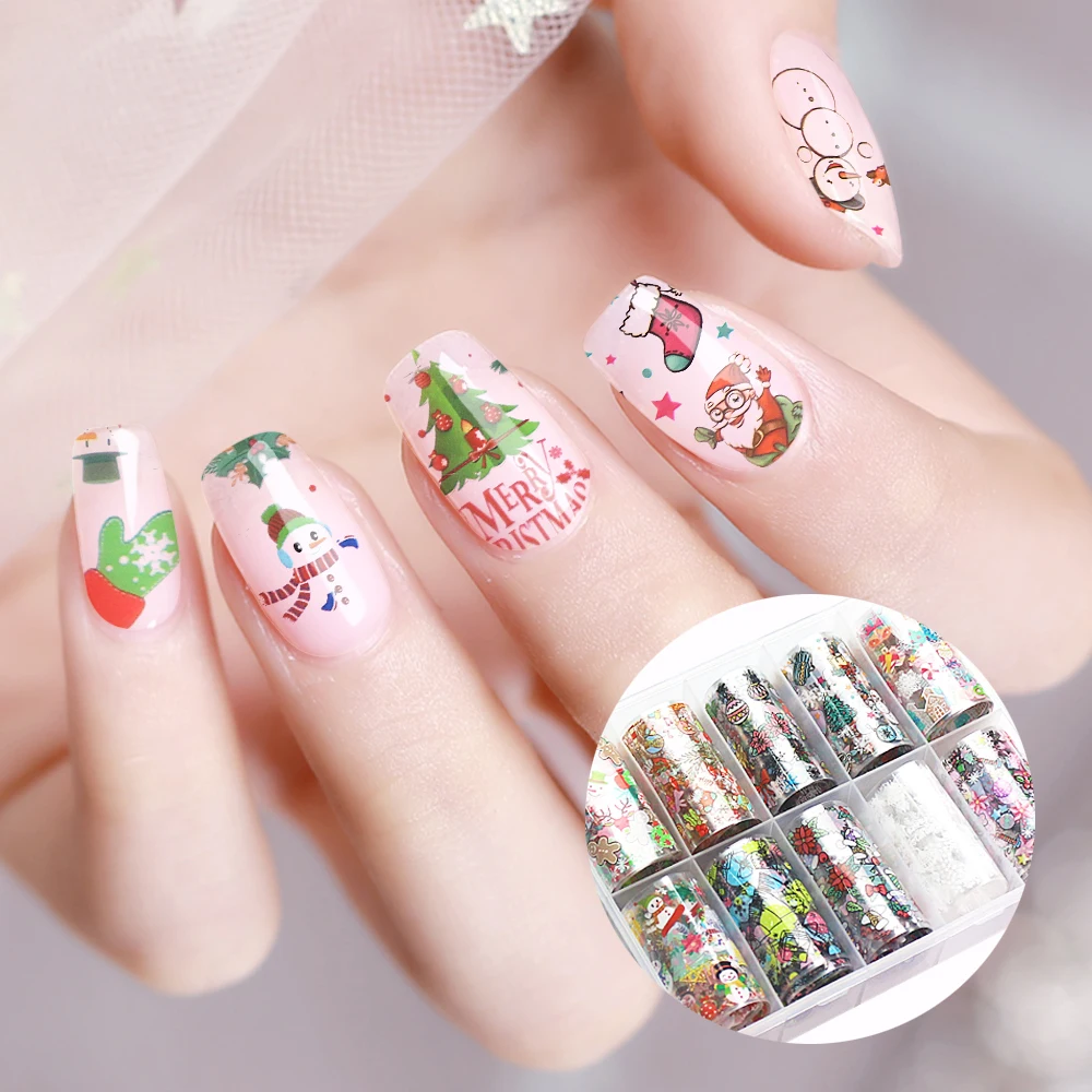 Лазерный Рождественский стикер для дизайна ногтей нужен Звездный клей снежинка
