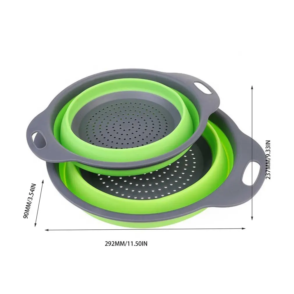 

Foldable Silicone Colander Non-toxic Fruit Vegetable Washing Basket Strainer with Collapsible Kitchen Tool