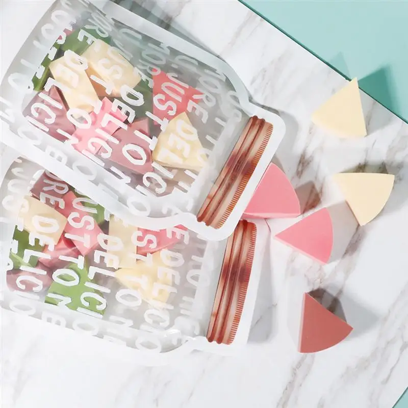 12 штук Капмор Треугольная макияжная губка Мягкий 3D блендер Косметический пуфик с сумкой инструментов