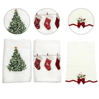 3pcs christmas hand towels washcloth pure cotton bathroom christmas kitchen towels basin towels1