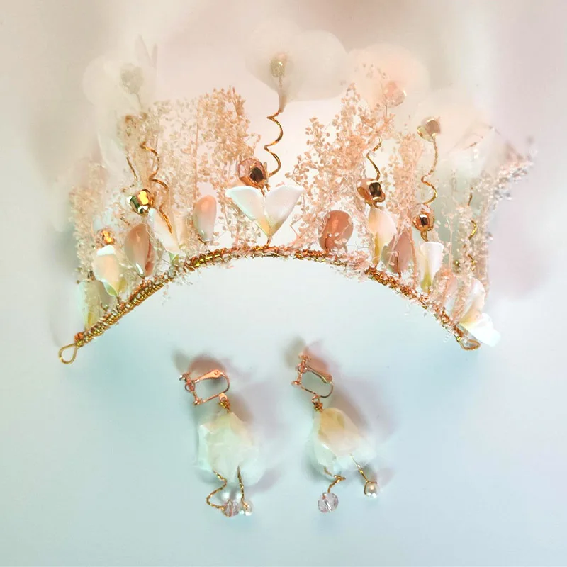 FORSEVEN китайские красные цветы лепестки свадебный набор для невесты ободок волос