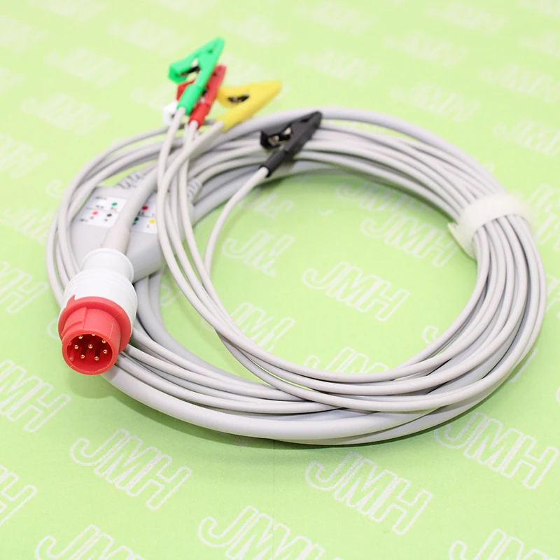 3/5 свинцовый кабель совместимый с 8-контактным Bionet BM3 ECG Machine зажимом типа крокодил