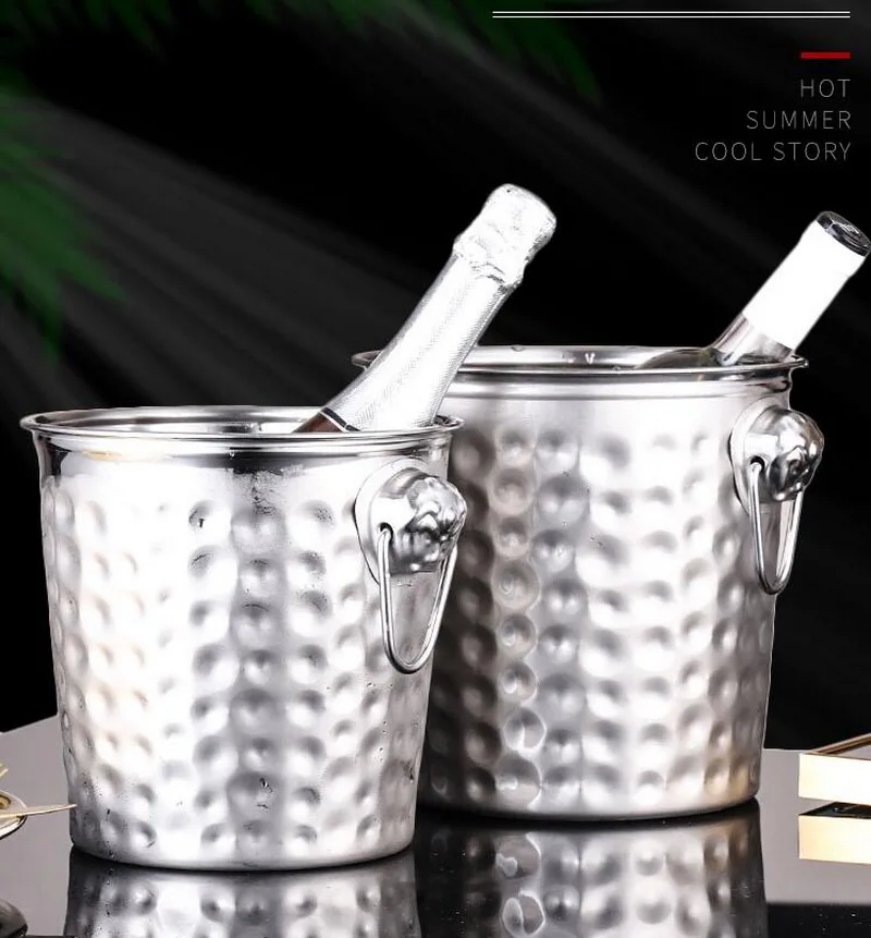 Кожаное ведро для льда из нержавеющей стали KTV ведра с зажимом крышки щипцы