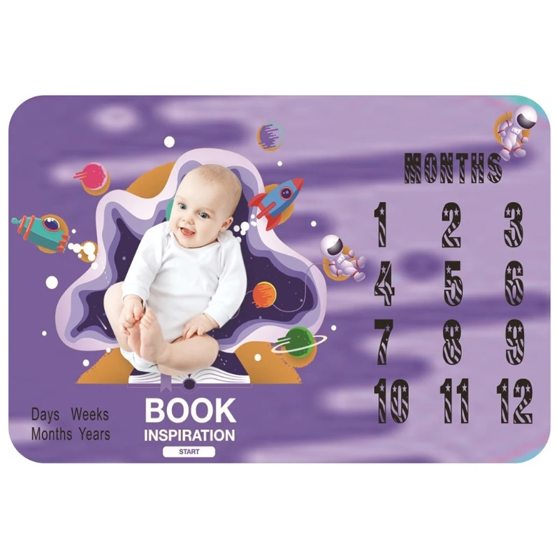 

2021 New Baby Monthly Record Growth Milestone Blanket Photography Props Background Cloth