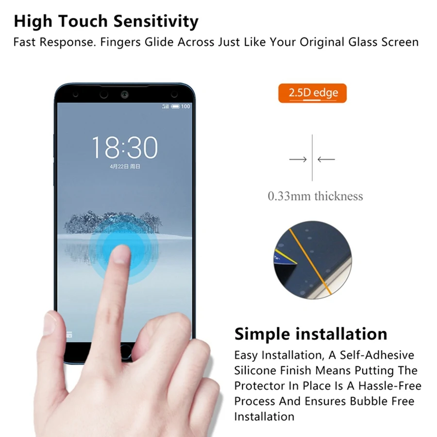 UPaitou покрытие из закаленного стекла для ASUS Zenfone 5 5Z ZS620KL ZE620KL полное покрытие Защитная пленка для экрана для ZS620KL ZE620KL