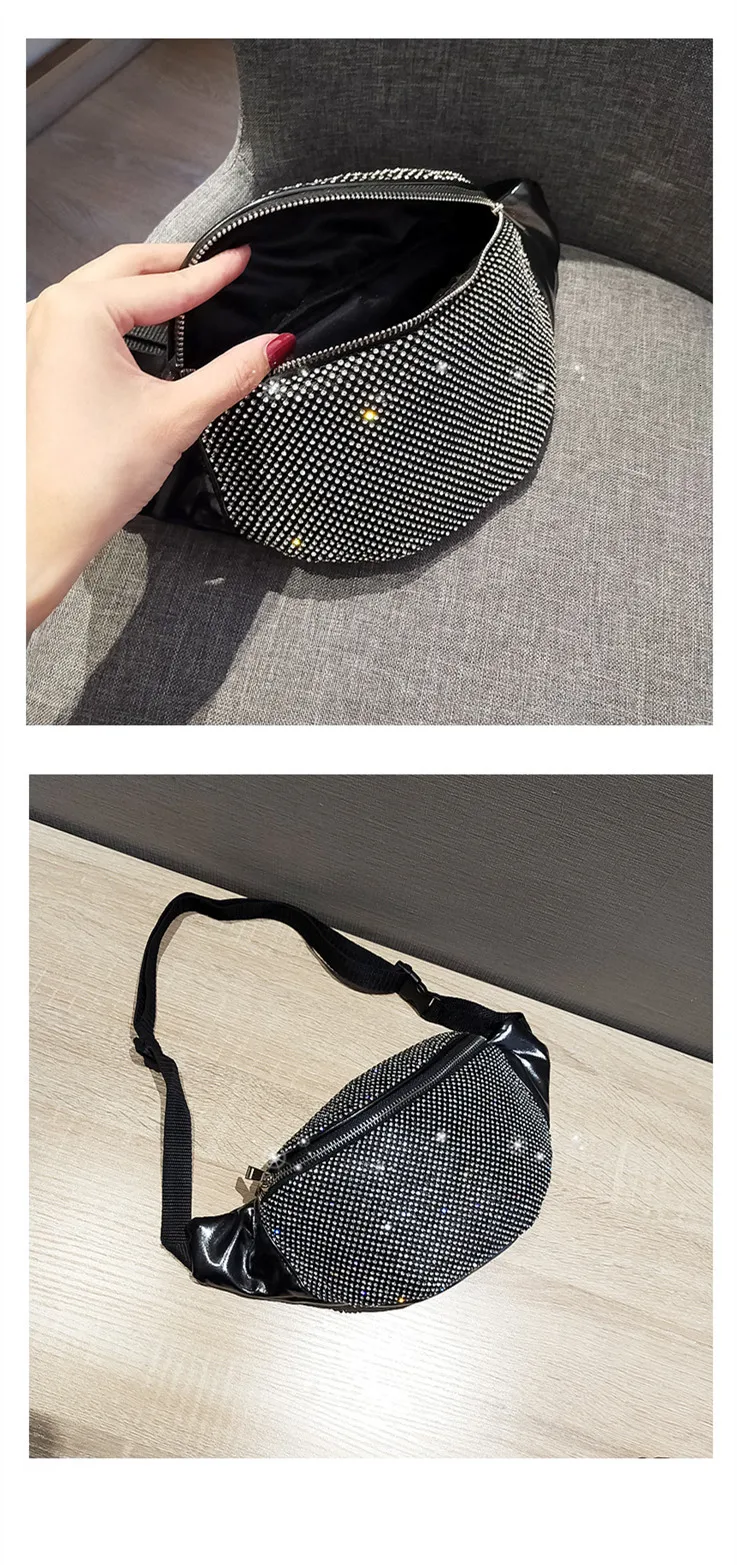 BXX Sac/ модные осенне-зимние роскошные женские сумки дизайнерские Стразы поясная сумка с цепочкой диагональная упаковка ZE874