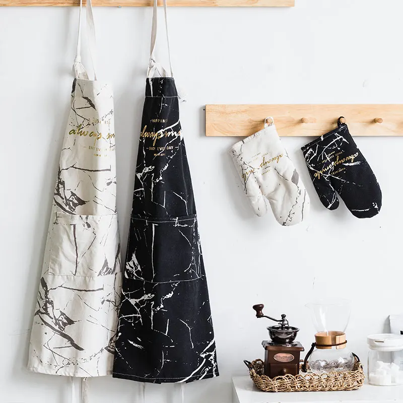 MDZF хлопковый фартук кухонный нагрудник анти-масло для мужчин и женщин шеф-повар