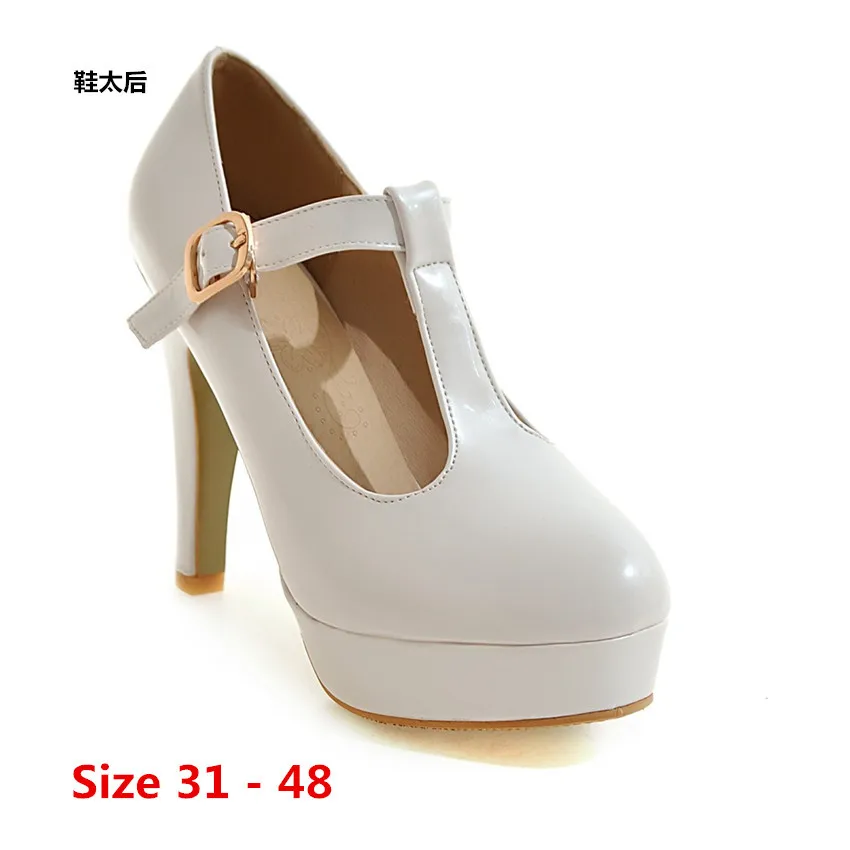 

Туфли-лодочки женские на платформе, Свадебная вечерняя Обувь, классические, с ремешком на щиколотке, на высоком каблуке, маленький размер 31 -...