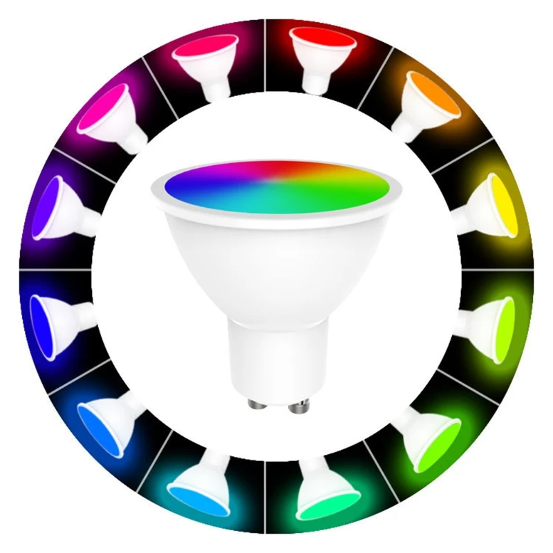 

Smart LED Track Light Bulbs WiFi Spotlight 4W GU10 Base RGBCW Dimmable Color Changing Compatible with Alexa-Google Home