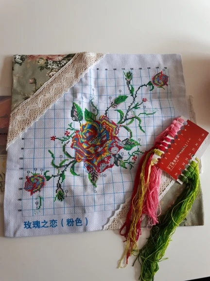 Набор для вышивки сделай сам наволочка из акриловой пряжи с цветами розы чехол