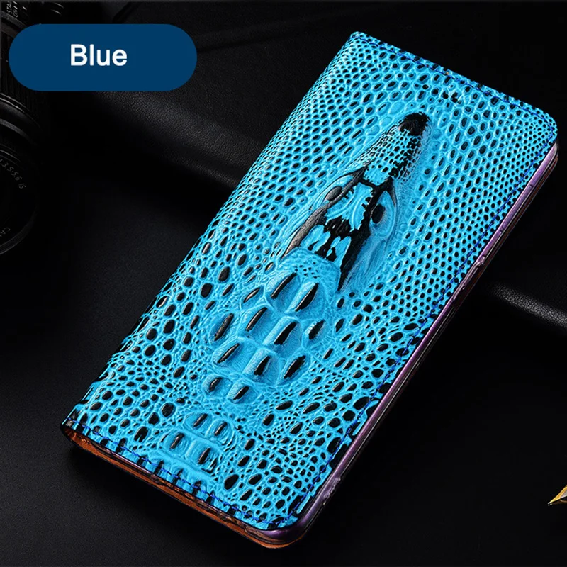 crocodile head texture genuine leather case for realme 8 c20 v11 gt v13 x7 pro ultra luxury magnetic flip cover cases free global shipping