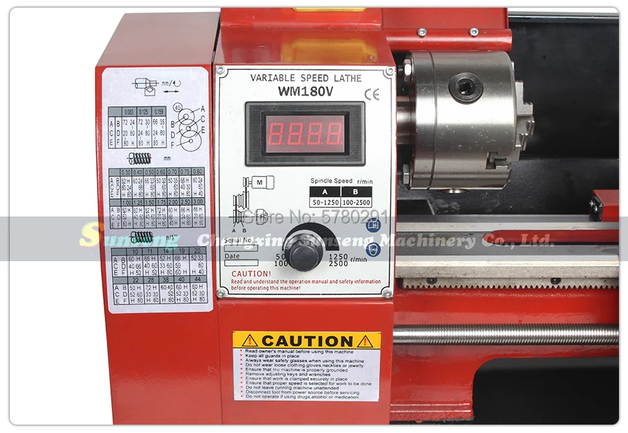 WM180V полностью стальной редукторный токарный станок/600 Вт матовый двигатель и 800