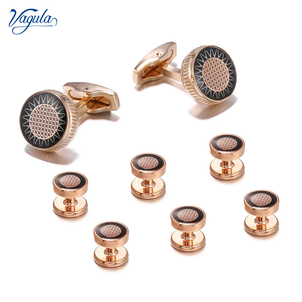 

VAGULA Cufflink Stud in 8pcs Set New Suit Tuxedo Collar Stud Set S17