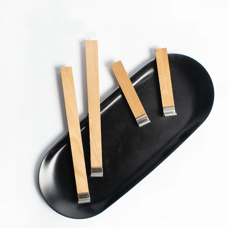 20-Piece Pack of Wooden Candle Wicks with Sustainer Tab - DIY Candle Making Supplies with Soy Paraffin Wax Wick for Family - XJ27 image 5