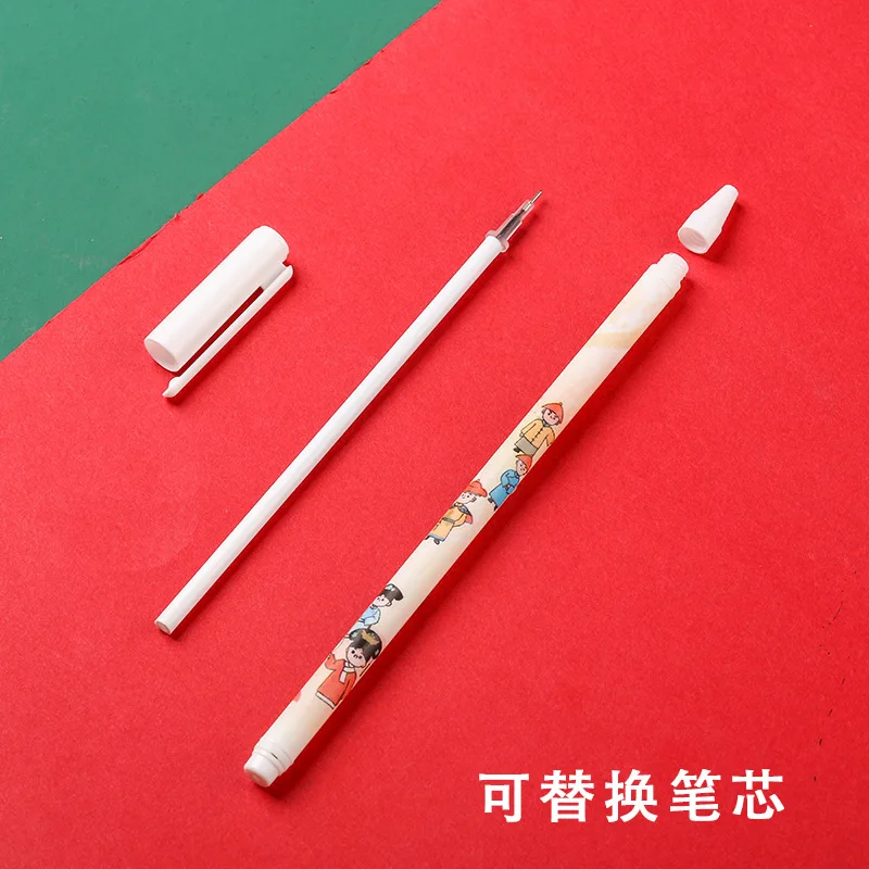 

6 pcs/lot Chinese style Crane Gel Pen Cartoon 0.5 mm black Ink neutral Pens Promotional Gift Stationery School Supplies