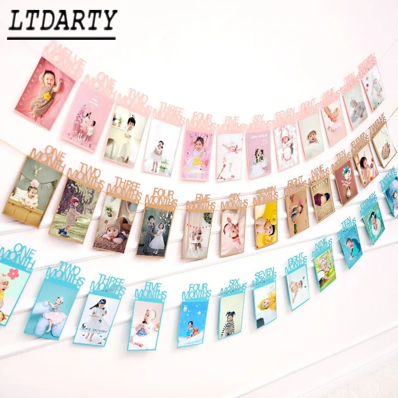 1-12 месяцев детская фоторамка подвесная фото плакат ежемесячная настенная для