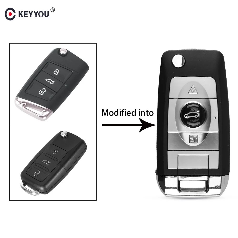 KEYYOU 3 BT модифицированный складной Флип корпус автомобильного ключа
