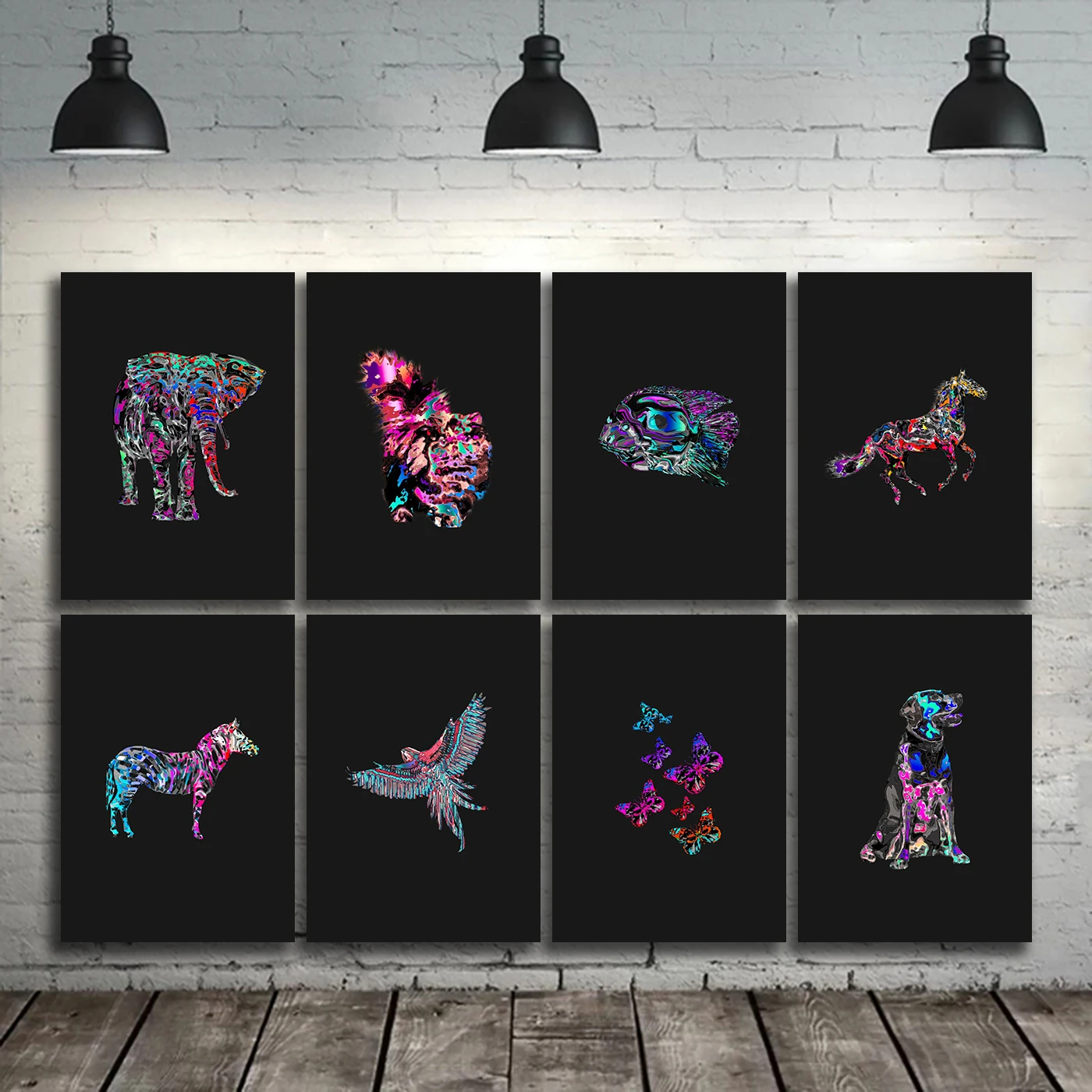 

Horse,Dog,Butterfly Minimalist Poster Printing Canvas Art Mural Living Room Background Wall Home Decoration Painting Mural