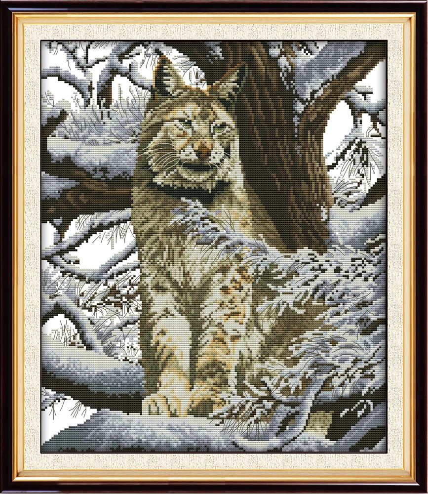 Зимний Набор для вышивки крестом Snow leopard (2) 14ct 11ct холсты стежков с принтом вышивка