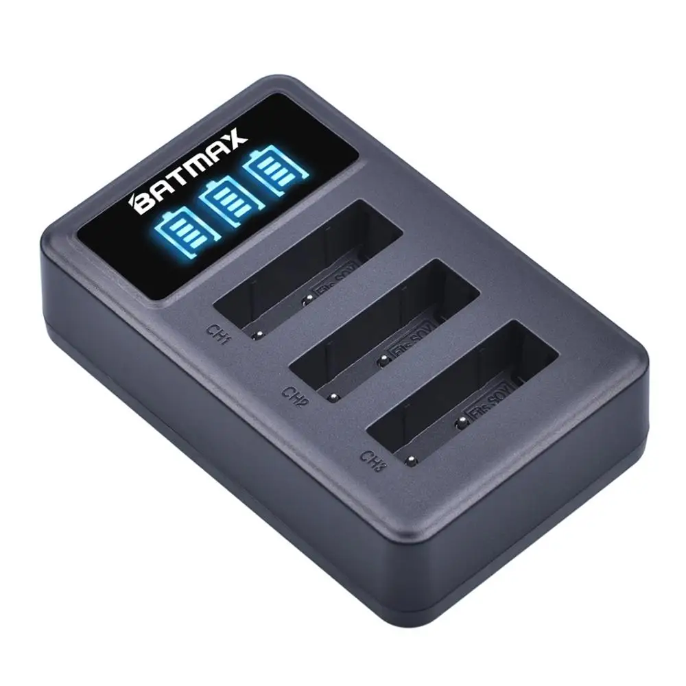 Аккумуляторная батарея Batmax 1860 мА · ч NP-BX1 NPBX1 + светодиодное зарядное устройство с 3