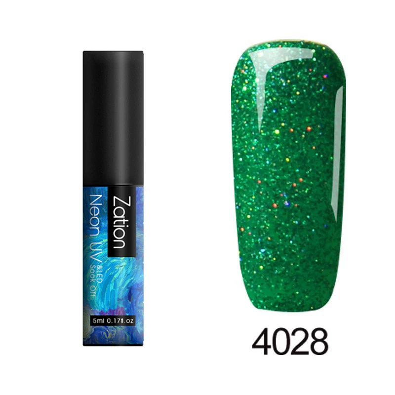 4028 Zation неоновый Гель-лак для ногтей 5 мл Полупостоянный гель uv Vernis верхнее покрытие лак все для маникюра Набор Гибридный гель лак для ногтей - Цвет: 4028