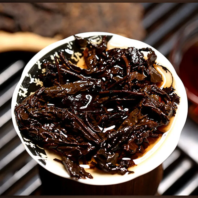 

Made In 2018 Chinese Yunnan Ripe Pu'er 357g Oldest Tea Pu'er Ancestor Antique Honey Sweet Dull-red Ancient Tree Pu'er Tea