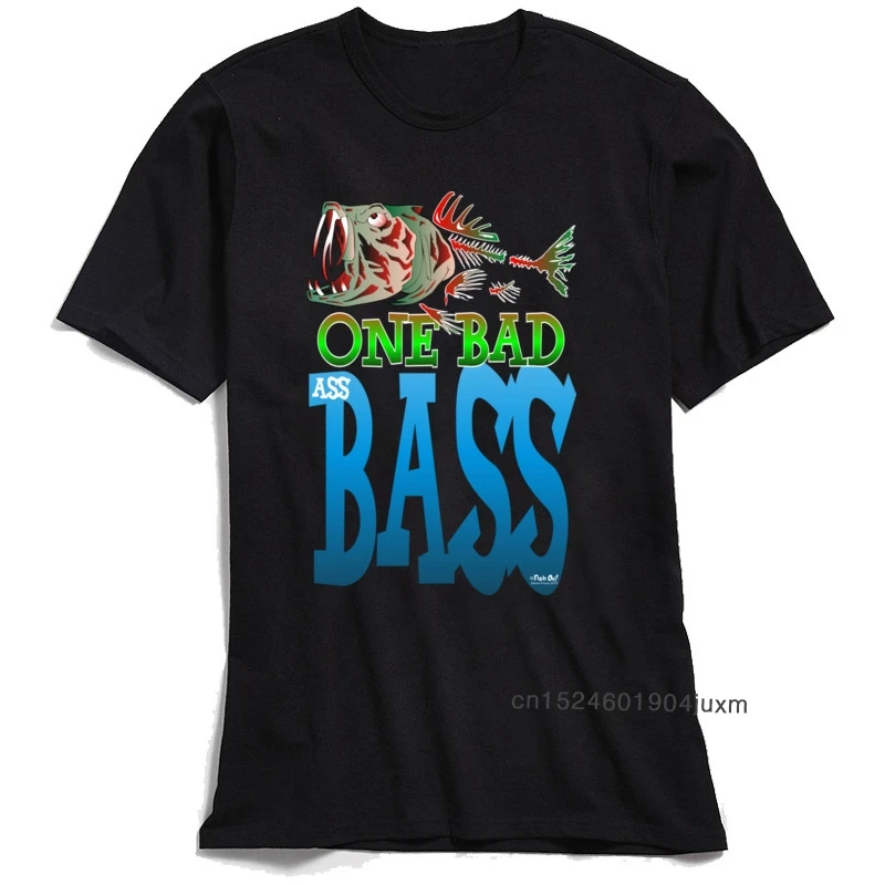 Мужская футболка One Bad Ass Bass для парня в стиле хип хоп круглый воротник все