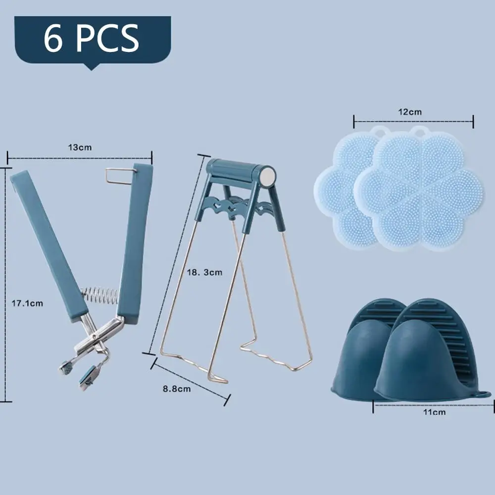 6 шт Нержавеющая сталь горячий шар клип горшок блюдо держатель силиконовый мини